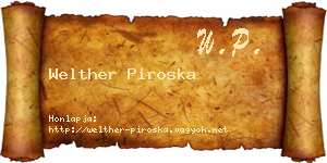 Welther Piroska névjegykártya