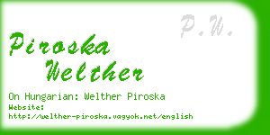 piroska welther business card